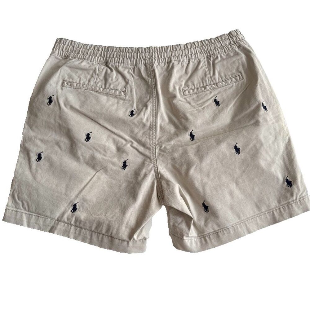 Polo Ralph Lauren Mens L Prepster Shorts Allover Pony Print Khaki Classic - Picture 2 of 8